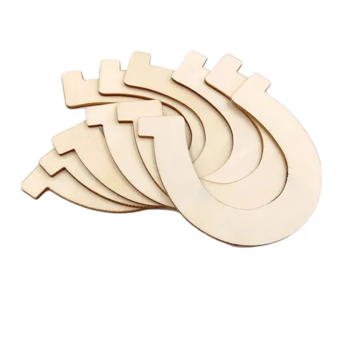 Virutas de Madera en Forma de Herradura Colgantes DIY Rodajas de Madera Sin Terminar En Blanco Para Manualidades Decoración del Hogar