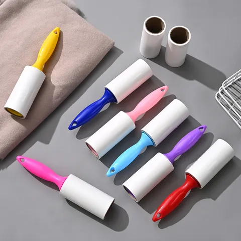 Household Plastic Lint Roller With Replacement Paper Core Portable Sticky Hair Remover For Clothes Dust Cleaning Tool