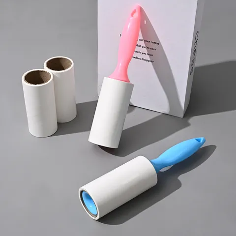 Household Plastic Lint Roller With Replacement Paper Core Portable Sticky Hair Remover For Clothes Dust Cleaning Tool