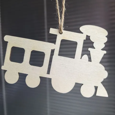 Colgantes de Coche y Tren Huecos de Madera Sin Terminar Adornos Colgantes En Blanco DIY para Decoración de Fiesta de Vacaciones en Casa