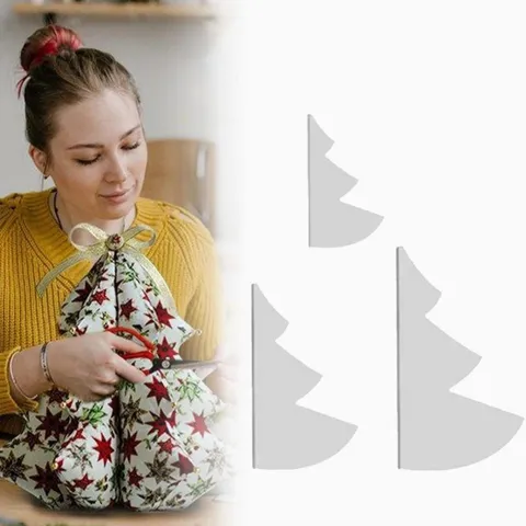 Plantilla de Manualidades DIY Herramienta de Costura de Bolsos de Llaves de Árbol de Navidad de Acrílico Transparente Decoración