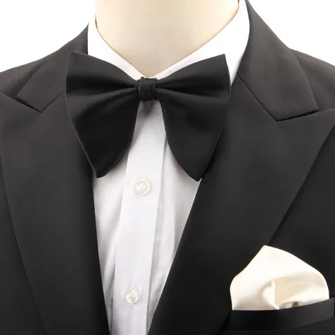 Men Solid Color Satin Bow Tie And Pocket Square Set Groom Wedding Business Party Tuxedo Formal Suit Accessories