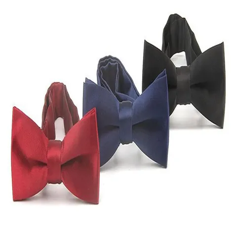 Men's Solid Color Bow Tie Polyester Satin Formal Wedding Business Tuxedo Bowtie