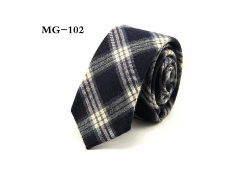 Men British Style Plaid Necktie Casual Business Classic Checkered Narrow Neck Tie Polyester Silk Formal Wear