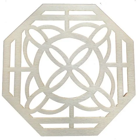 Wooden Hollow Out Heat Insulation Cup Coaster Creative Geometric Pattern Kitchen Table Mat Anti Scald Hot Pot Holder
