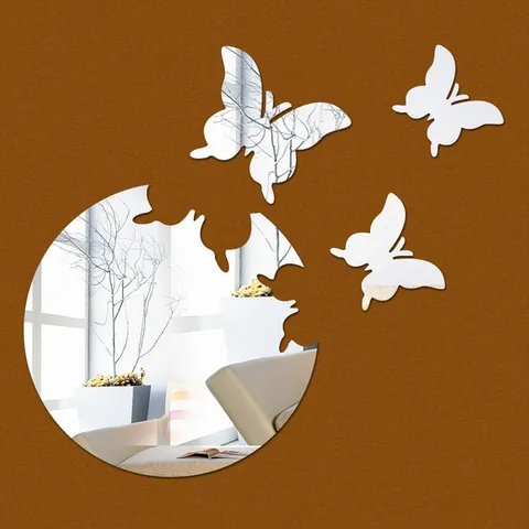 3D Butterfly Mirror Wall Stickers Acrylic Removable Wall Decals DIY Art Murals Home Decor for Living Room Bedroom