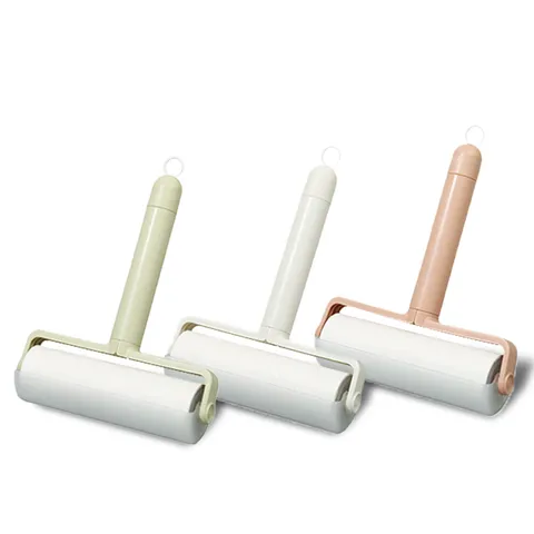 Pet Hair Removal Lint Roller With Dust Cover And Handle Replacement Core Sticky Paper Household Cleaning Tool