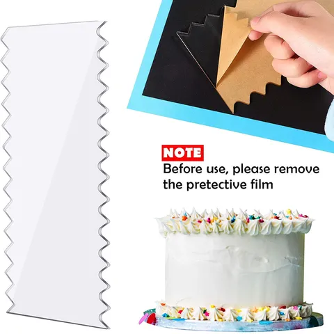 Transparante Acryl Taartglazuur Schraper Crème Taart Gladder Keuken Bakhulpmiddel Gebak Decoratie Apparatuur
