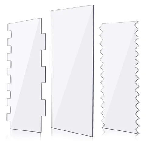 Transparante Acryl Taartglazuur Schraper Crème Taart Gladder Keuken Bakhulpmiddel Gebak Decoratie Apparatuur