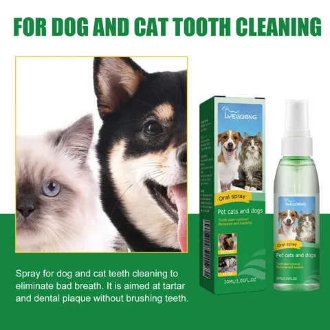 Pet Teeth Cleaning Spray For Dogs And Cats Oral Care Freshens Breath And Removes Tartar Dental Hygiene Liquid For Pets