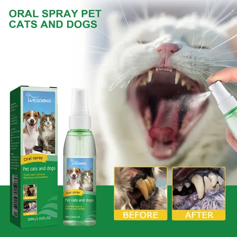 Pet Teeth Cleaning Spray For Dogs And Cats Oral Care Freshens Breath And Removes Tartar Dental Hygiene Liquid For Pets
