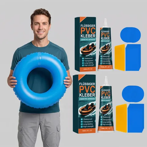 Flüssig PVC Klebstoff Reparaturset Für Aufblasbare Pool Spielzeuge Luftmatratze Wasserdichter Klarem Kleber Mit Flicken Und Schaber