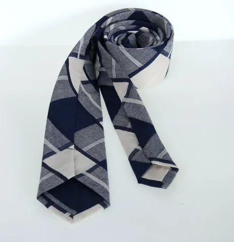 Men's Fashion Cotton Plaid Narrow Necktie Business Casual British Style Neck Tie For Wedding Daily Wear