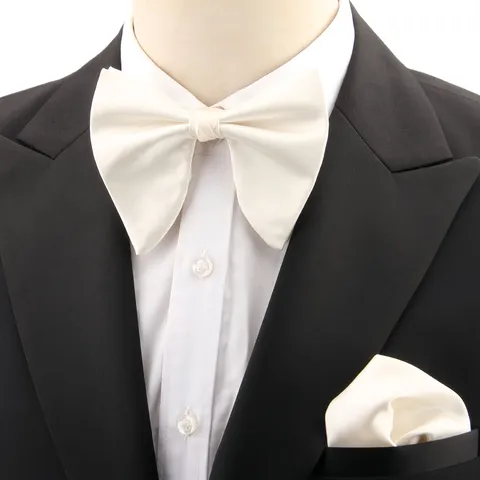 Men Solid Color Satin Bow Tie And Pocket Square Set Groom Wedding Business Party Tuxedo Formal Suit Accessories