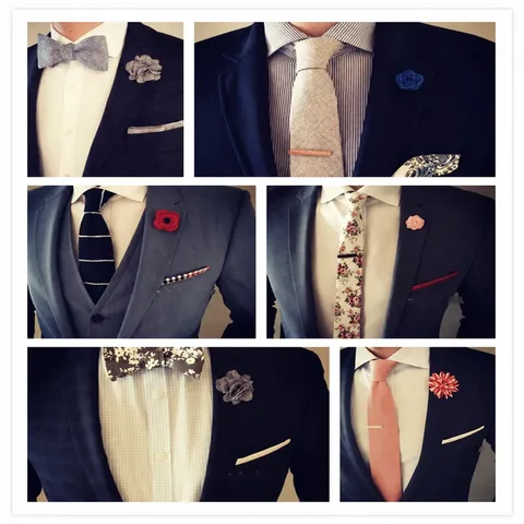 Men Suit Brooch Handmade Fabric Flower Camellia Corsage Alloy Pin Wedding Business Accessories