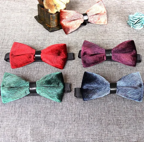 Men's Fashion Velvet Bow Tie Printed Groom Wedding Dinner Suit Accessories Adjustable Elegant Formal Neckwear Party Gift