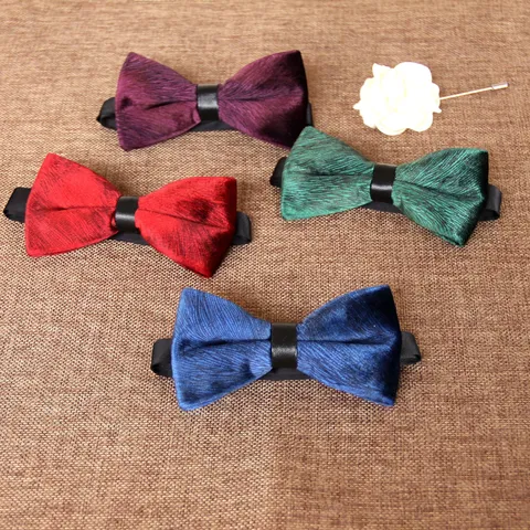 Men's Fashion Velvet Bow Tie Printed Groom Wedding Dinner Suit Accessories Adjustable Elegant Formal Neckwear Party Gift