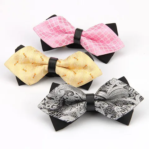 Fashion Men Jacquard Bow Tie British Style Wedding Groom Groomsmen Party Bowtie Formal Neckwear Accessory