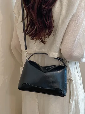 Dames Mode Boston Schoudertas PU Leder Trendy Handvat Crossbody Tas Casual