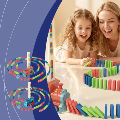 Kinder Elektrisches Domino Zug Spielzeug Set Automatisch Verlegen Domino Steine Vielseitige Schienen Pädagogisches Geschenk