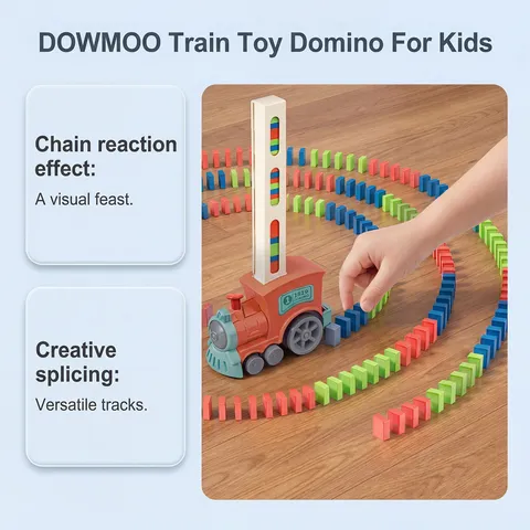 Niños Eléctrico Domino Tren Juguete Set Automático Colocación Dominós Bloques Pistas Versátiles Juguete Educativo Regalo