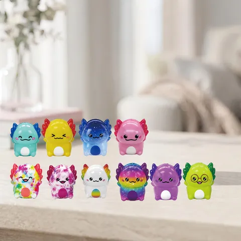 Jouet Squishy Axolotl à Rebond Lent Design Animal Mignon Soulagement du Stress Jouet Fidget Doux Ornement de Bureau Sensoriel Relaxant