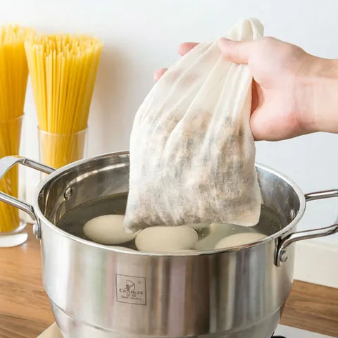 Bruikbare Katoenen Museline Soep Filter Zak Trekkoord Specerij Kruid Zeef Theezakje Voor Koken Keuken