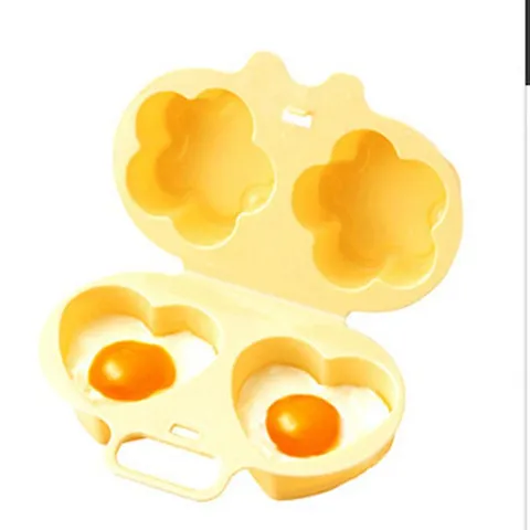 Microwave Egg Cooker PP Plastic Flower And Heart Double Grid Egg Boiler Kitchen Cooking Tool For Microwave