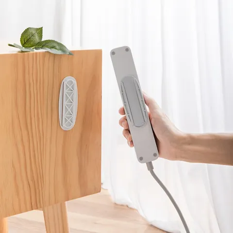 Wall Mounted Power Strip Holder Punch Free Router Organizer Socket Fixer Plastic Storage Rack For Home Living Room