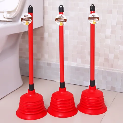 Duurzame Toiletuil Ontstopper Met Lange Handgreep Krachtige Rubberen Zuignap Toilefontstopper Voor Badkamer Pijpleiding Baggeren Reinigingsgereedschap
