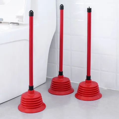 Duurzame Toiletuil Ontstopper Met Lange Handgreep Krachtige Rubberen Zuignap Toilefontstopper Voor Badkamer Pijpleiding Baggeren Reinigingsgereedschap