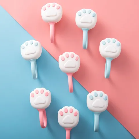 Attache Mignonne de Housse de Couette Patte de Chat Support de Draps Antidérapant Pince en Plastique et Silicone Anti Mouvement