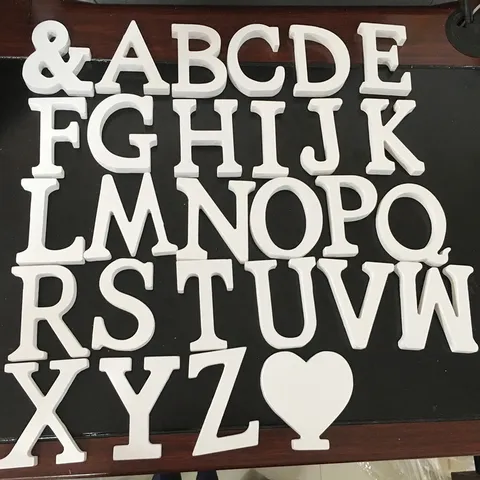 Witte Houten Letter Ornamenten MDF Alfabet Bord Thuis Bruiloft Feest Decor Fotografie Rekwisieten