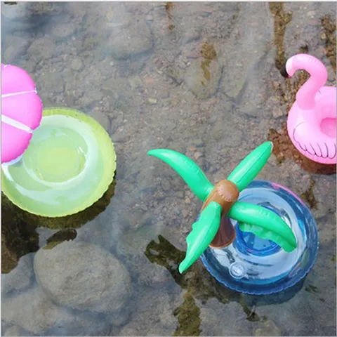 Inflatable Drink Float Cute Animal Fruit Shape Waterproof PVC Pool Cup Holder For Party Outdoor Water Entertainment