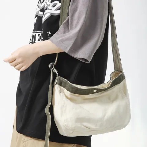 Casual Canvas Dumpling Bag Unisex Minimalist Crossbody Bag Lightweight Shoulder Bag Versatile Daily Commuter Handbag