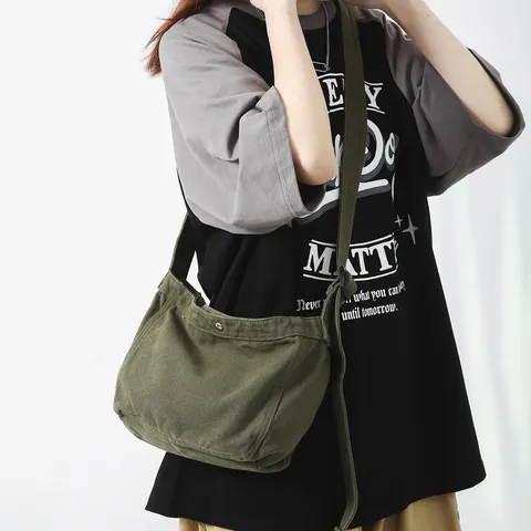 Casual Canvas Dumpling Bag Unisex Minimalist Crossbody Bag Lightweight Shoulder Bag Versatile Daily Commuter Handbag