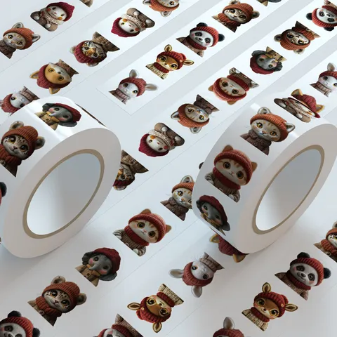 Cute Animal Portrait Stickers Waterproof PVC Decals Cartoon Decorative Stickers For Laptop Phone Envelope Sealing