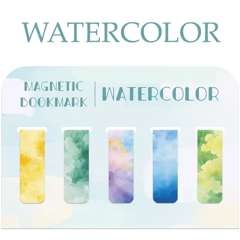 Bunt Aquarell Magnetische Lesezeichen Set Süße Buchseiten Marker Für Bücher Studenten Büro Schulbedarf