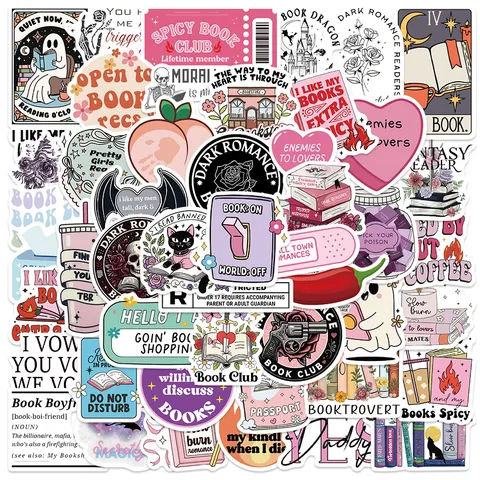 Bookish Reading Series Waterproof Stickers DIY Luggage Laptop Skateboard Decals Book Lover Aesthetic Vinyl Stickers
