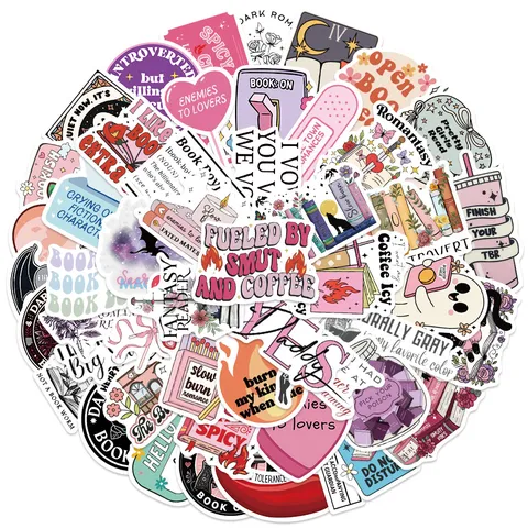 Bookish Reading Series Waterproof Stickers DIY Luggage Laptop Skateboard Decals Book Lover Aesthetic Vinyl Stickers