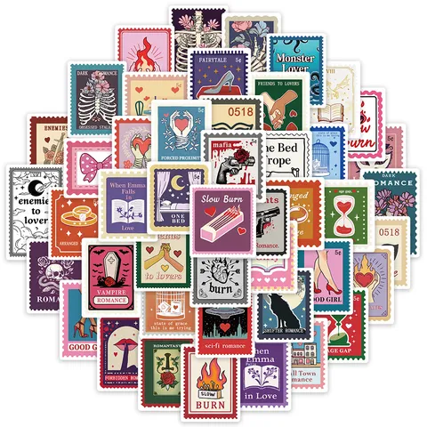 Αυτοκόλλητα Βινυλίου Retro Book Trope Stamp Αδιάβροχα DIY Χαριτωμένα Decals Για Μπουκάλι Νερού Laptop Τηλέφωνο Διακοσμητική Τέχνη
