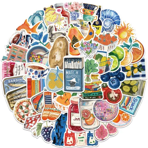 Vintage Akouarela Cartoon Aftokollita Aisthetika Charitomena Adiavrocha Vinyl Decals Gia Laptop Boukali Nerou