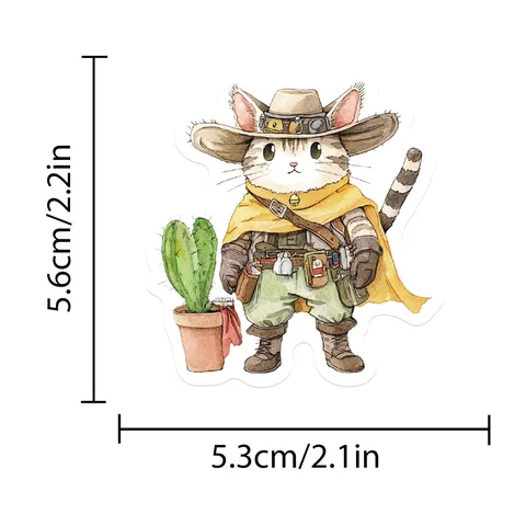 Cute Cartoon Wildlife Portrait Waterproof Vinyl Decals For Suitcase Phone Laptop Computer DIY Craft Decoration