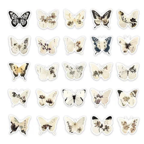 Chinese Style Ink Butterfly Stickers Waterproof PVC Decals For Laptop Guitar Phone Cup DIY Decorative Art Craft