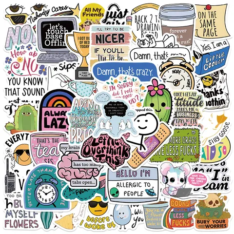 Sarkastische Wasserdichte Vinyl Aufkleber Lustige Englische Slogans Abziehbilder Für Laptop Koffer Skateboard Handy DIY Dekoration
