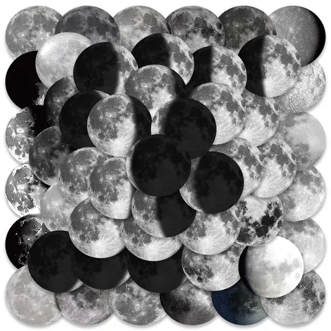 Adesivi Impermeabili Fase Lunare Adesivi Chiari Ciclo Lunare Per Telefono Stanza Finestra Decorazione Parete Casa Set Adesivi in Vinile