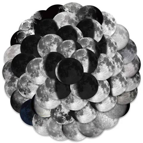 Adesivi Impermeabili Fase Lunare Adesivi Chiari Ciclo Lunare Per Telefono Stanza Finestra Decorazione Parete Casa Set Adesivi in Vinile