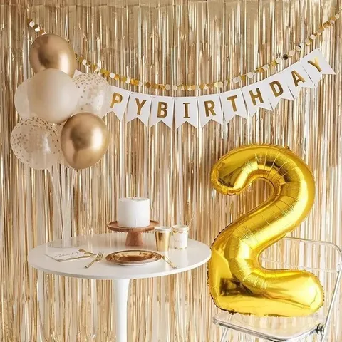Gold Red Number Foil Balloons Digital Balloon Birthday Party Decoration Kids Boy Girl Baby Shower Celebration Supplies