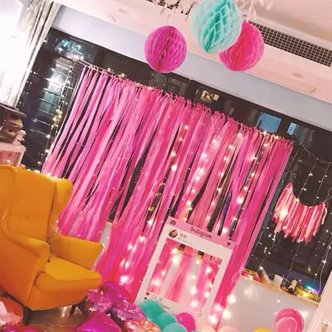 Colorful Crepe Paper Streamers Roll For Party Backdrop Wedding Wall Decoration DIY Craft Paper Garland Supplies