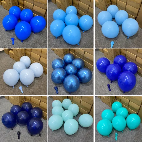 Globos Redondos de Látex Globos Azules Macaron y Azul Oscuro Retro para Fiesta de Cumpleaños Decoración de Aula